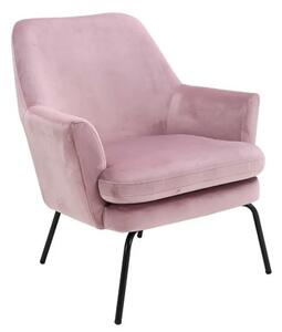 Welwetowy fotel różowy - Amili
