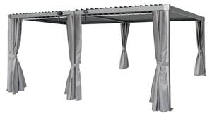 Pergola multiklimatyczna 3x6 m z zasłonami i regulowanym stalowym dachem, 18 m²