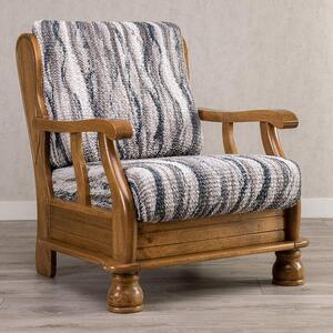 Bi-elastyczne pokrowce OCEANO NOWE szaroniebieskie fotel z drewnianymi bokami (sz. 40 - 70 cm)