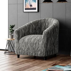 Bi-elastyczne pokrowce UNIVERSO NOWE cieniowane czarno-białe fotel klubowy (sz. 50 - 70 cm)