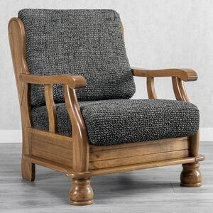 Bi-elastyczne pokrowce VITTORIA szare fotel z drewnianymi bokami (sz. 40 - 70 cm)