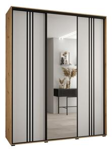 Szafa przesuwna wysoka Davos 7 190, gł. 60 cm artisan + biały + czarny
