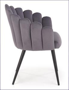 Eleganckie tapicerowane krzesło glamour Zusi - popiel