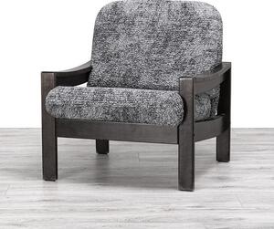 Bi-elastyczne pokrowce MARMO szare fotel z drewnianymi bokami (sz. 40 - 70 cm)