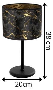 Czarna lampka nocna w marmurkowe wzory - S628-Torsa