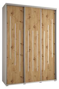 Szafa przesuwna wysoka Davos 8 170, gł. 60 cm biały + artisan + srebrny
