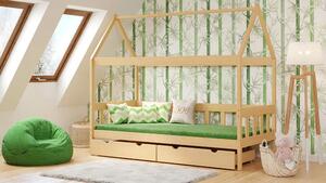 Łóżko domek do pokoju dziecięcego, sosna - Dada 3X 160x80 cm