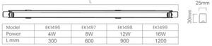 Lampka podszafkowa biała listwa 120 cm włącznik neutralna barwa LED 16W VITO Eko-Light