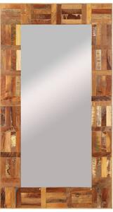 Lustro ścienne w ramie z odzyskanego drewna, 60 x 110 cm