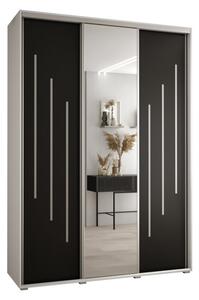 Szafa przesuwna wysoka Davos 9 170, gł. 60 cm biały + czarny + srebrny
