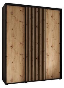 Szafa przesuwna wysoka Lanko 1 190, gł. 60 cm czarny + artisan + czarny