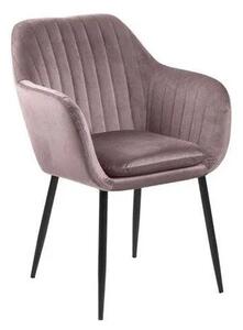 Różowe tapicerowane krzesło welurowe - Tristo 2X