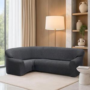 Super streczowe pokrowce RUBINIA antracyt kanapa narożnikowa (sz. 340 - 540 cm)