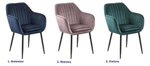Różowe tapicerowane krzesło welurowe - Tristo 2X