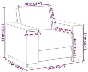 Sofa fotel Żółty 100x77x82 cm aksamit