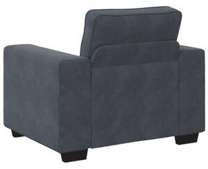 Sofa fotel ciemnoszary 100x77x82 cm aksamit