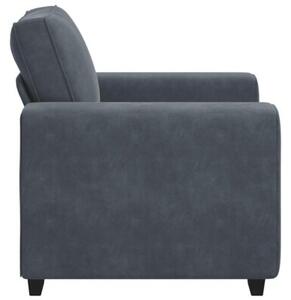Sofa fotel ciemnoszary 100x77x82 cm aksamit