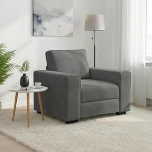 Sofa fotel ciemnoszary 100x77x82 cm aksamit