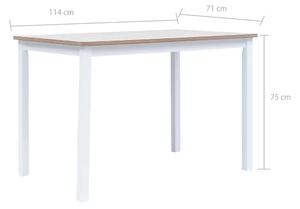 Biało-brązowy stół z drewna kauczukowego – Razel