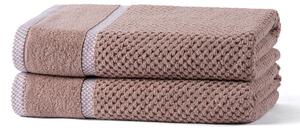 Zestaw 2 szt. ręczników kąpielowych frotte MODENA latté 70 x 140 cm