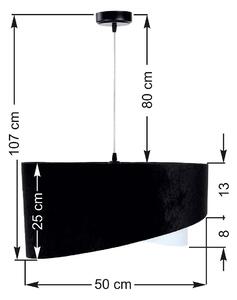 Czarno-biała lampa wisząca z weluru - EX986-Merso