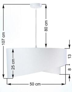 Biało-bordowa asymetryczna lampa wisząca - EX990-Rezi