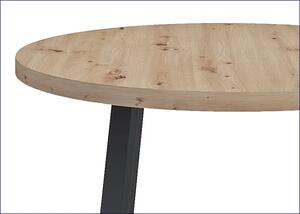 Loftowy stół okrągłym z blatem Dąb artisan - Jens
