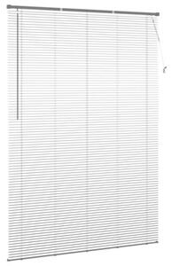 Elegancka żaluzja wenecka pvc srebrnoszara 213 x 150 cm z drążkiem obrotowym i klipsem bezpieczeństwa
