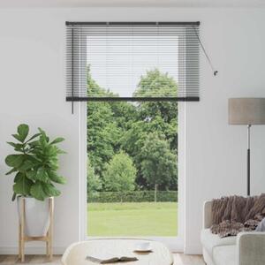 Elegancka żaluzja wenecka pvc srebrnoszara 213 x 150 cm z drążkiem obrotowym i klipsem bezpieczeństwa