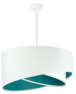 Biało-turkusowa lampa wisząca welurowa - EX990-Rezi