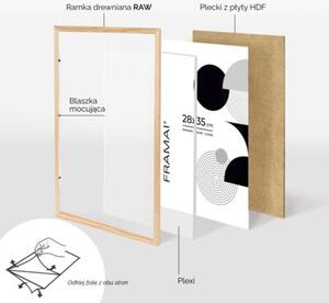 Ramka na zdjęcia 28x35 cm z drewna surowego sosnowa ramka DIY FRAMAI®