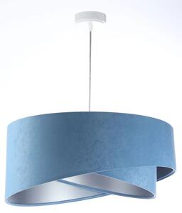 Niebiesko-srebrna welurowa lampa wisząca - EX996-Alias