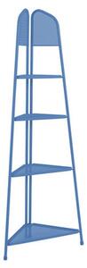 Niebieska metalowa półka narożna na balkon Garden Pleasure MWH, wys. 180 cm