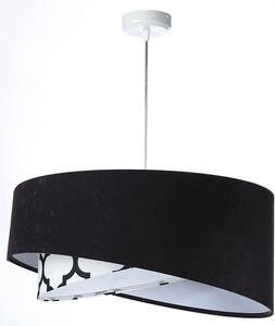 Czarno-biała welurowa lampa wisząca - EX997-Moslo