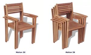 Zestaw drewnianych krzeseł ogrodowych - Malion 3X