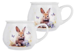 Zestaw kubków ceramicznych WIOSNA zając 300 ml 2 szt