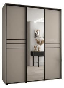 Szafa przesuwna wysoka Dakota 11 200, gł. 60 cm kaszmir + kaszmir + czarny