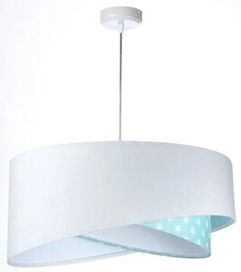 Biało-miętowa lampa wisząca welurowa - EX1000-Felisa