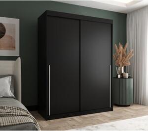 Szafa przesuwna Garderoba SIMA T 150 czarny + u. srebrny