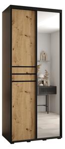 Szafa przesuwna wysoka Davos 11 120, gł. 60 cm czarny + artisan + czarny