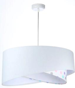Biała welurowa lampa wisząca w groszki - EXX02-Berina