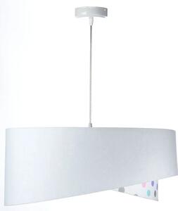 Biała welurowa lampa wisząca w groszki - EXX02-Berina