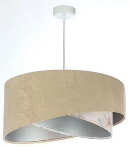 Beżowo-srebrna lampa wisząca z wzorem - EXX05-Nema