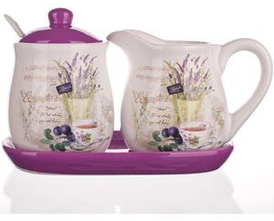 Ceramiczny pojemniczek do mleka i cukierniczka Lavender, BANQUET