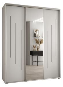 Szafa przesuwna wysoka Davos 9 200, gł. 60 cm biały + biały + srebrny
