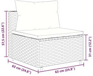 Zestaw Mebli Ogrodowych Komplet Wypoczynkowy Z Poduszkami 6-Częściowy Szary Rattan Na Taras Balkon Ogród