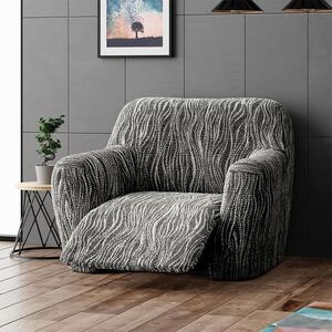 Bi-elastyczne pokrowce UNIVERSO NOWE cieniowane czarno-białe fotel relaks (sz. 70 - 90 cm)