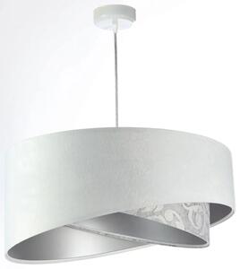 Biała welurowa lampa wisząca z wzorem - EXX13-Glora
