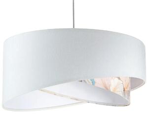 Biała welurowa lampa wisząca zdobiona - EXX17-Agola