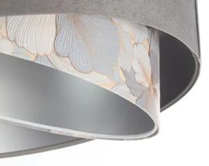 Szara welurowa lampa wisząca z wzorem - EXX18-Potisa